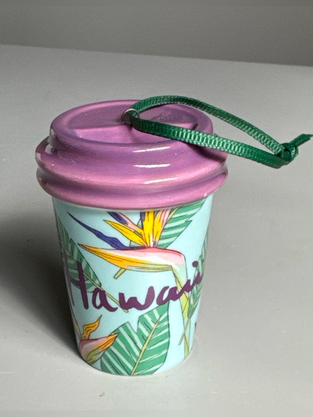 Rare Starbucks 2017 Hawaii Bird of Paradise Ornament 2.5” ceramic